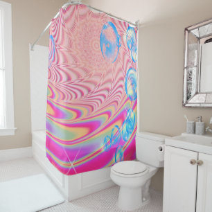 MACRAME'- Colourful Abstract Image of Fractal Art Shower Curtain