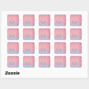 MACRAME'- Colourful Abstract Image of Fractal Art Square Sticker