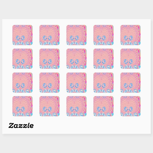 MACRAME'- Colourful Abstract Image of Fractal Art  Square Sticker (Sheet)