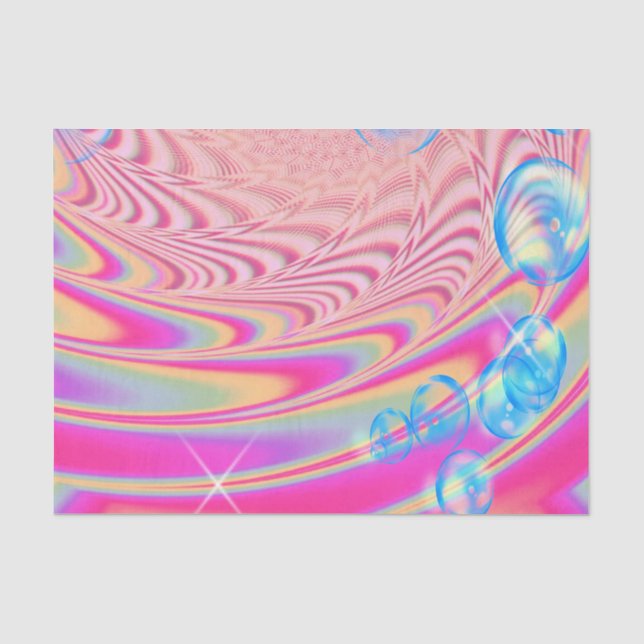 MACRAME'- Colourful Abstract Image of Fractal Art  Tissue Paper (Front)