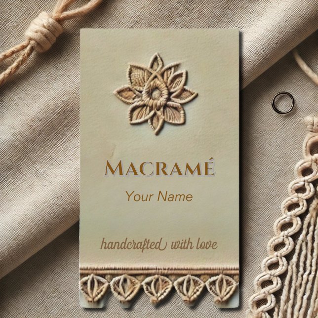 Macramé look - beige Business Card (Creator Uploaded)