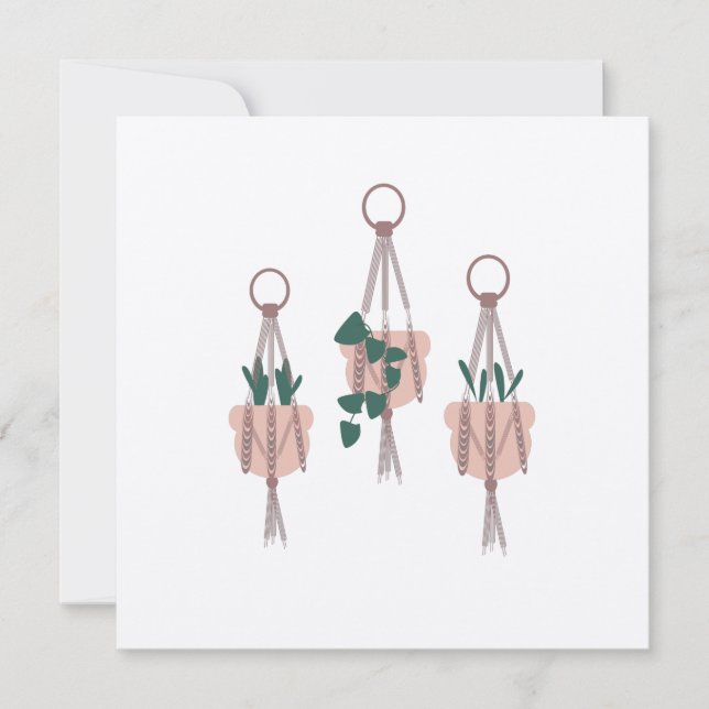 Macrame Plant Hanger Planter Pots Illustration (Front)