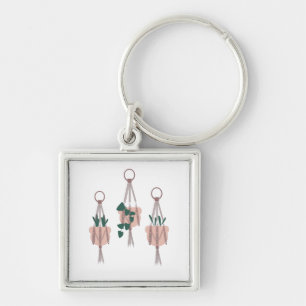 Macrame Plant Hanger Planter Pots Illustration Key Ring