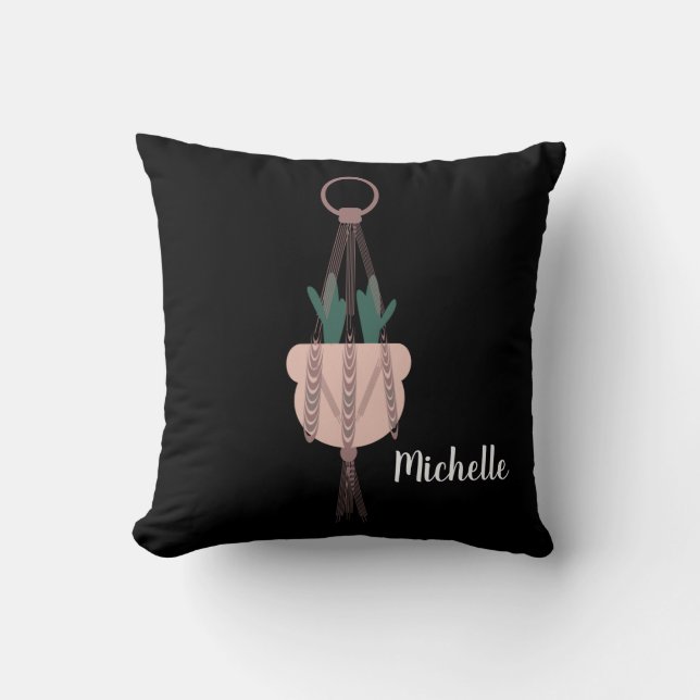 Macrame Plant Hanger Planter Pots Trailing Cactus Cushion (Front)