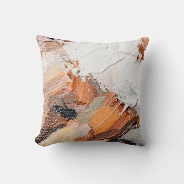 Macro. Abstract art. Expressive embossed pasty oil Cushion (Front)