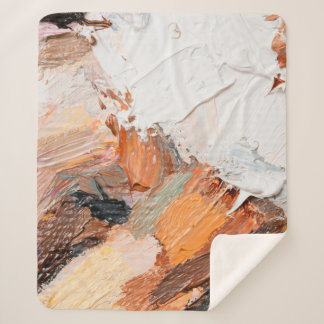 Macro. Abstract art. Expressive embossed pasty oil Sherpa Blanket