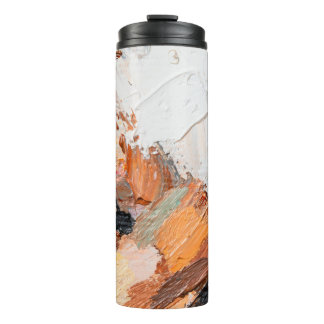 Macro. Abstract art. Expressive embossed pasty oil Thermal Tumbler