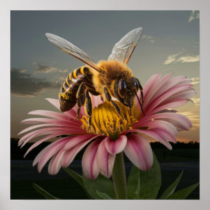 Macro Bee Poster