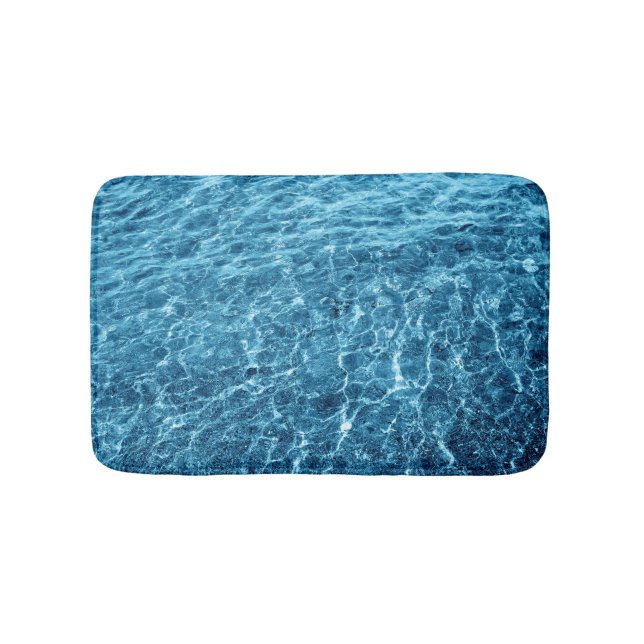 Macro Bubbling Blue Sea Photo Bath Mat (Front)