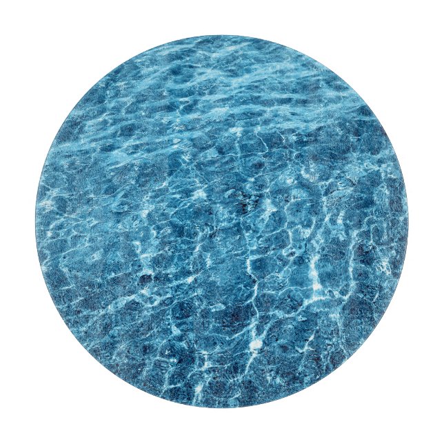 Macro Bubbling Blue Sea Photo Cutting Board (Front)