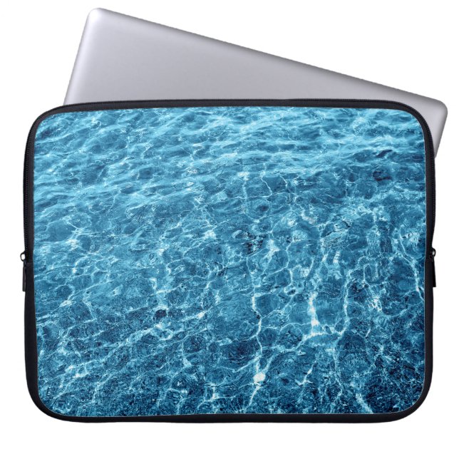 Macro Bubbling Blue Sea Photo Laptop Sleeve (Front)