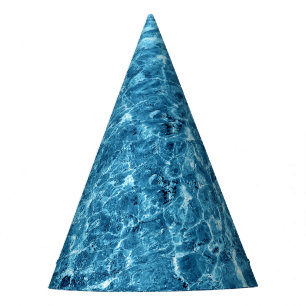 Macro Bubbling Blue Sea Photo Party Hat