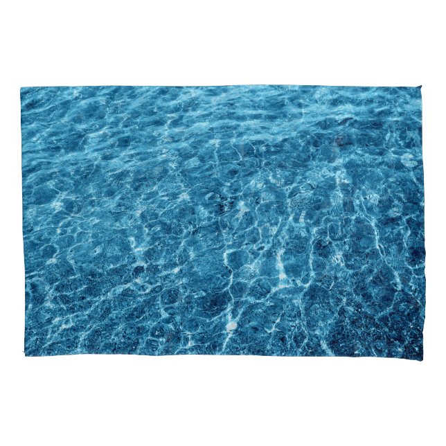 Macro Bubbling Blue Sea Photo Pillowcase (Front)
