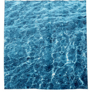 Macro Bubbling Blue Sea Photo Shower Curtain