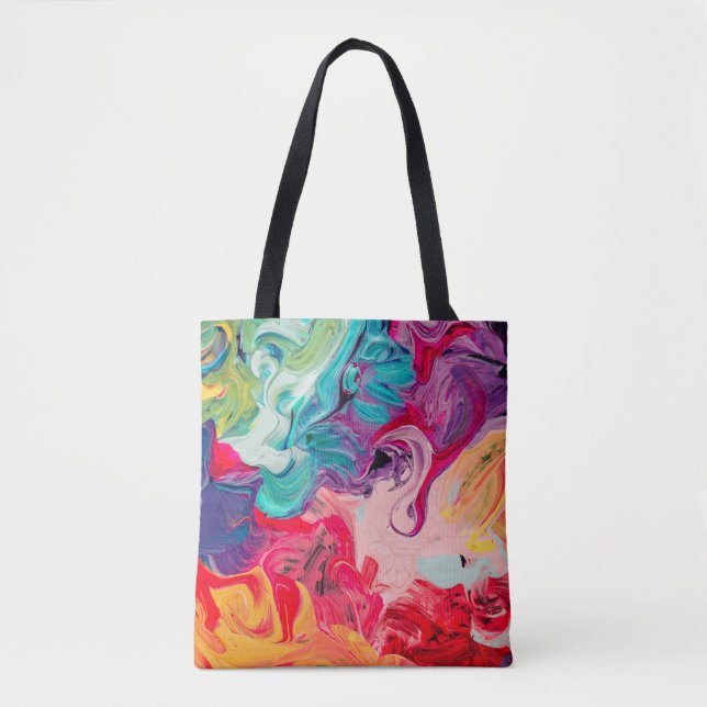 macro close up of different colour oil paint. colo tote bag (Front)