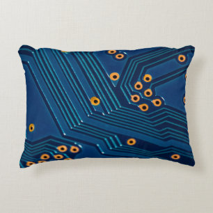 Macro close up view of computer electronic board, decorative cushion