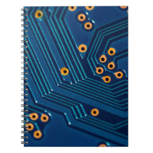 Macro close up view of computer electronic board, notebook