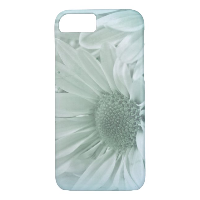 macro daisy in soft turquoise Case-Mate iPhone case (Back)