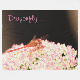 Macro Dragonfly Photograph Fleece Blanket