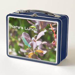 Macro Dragonfly Photography Custom Metal Lunchbox