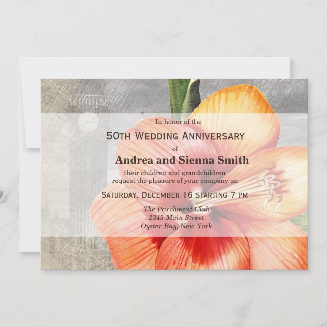 Macro flower Tiger Lily Invitation (Front)