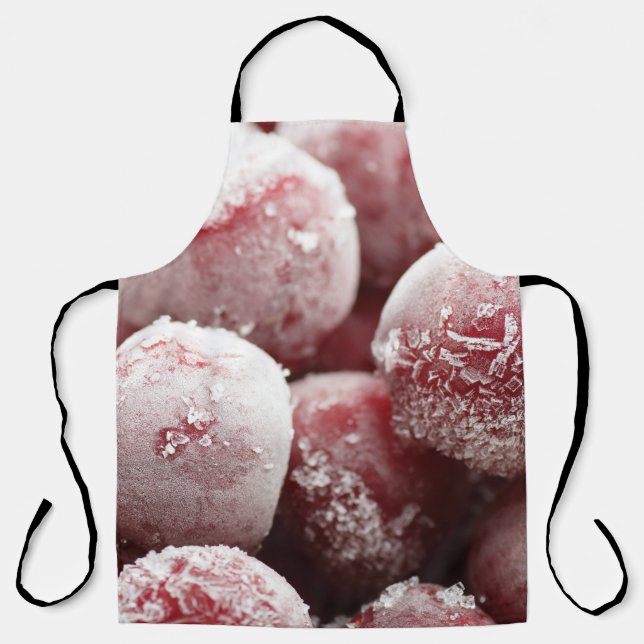 Macro frozen berries, closeup texture. apron (Front)