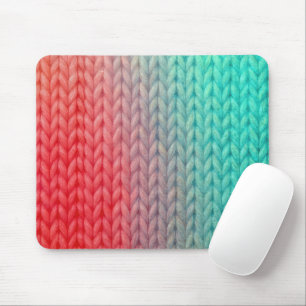 Macro Knitted Stitches in Gradient Colors Mouse Mat