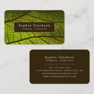 Macro Leaf, Rustic Business Card