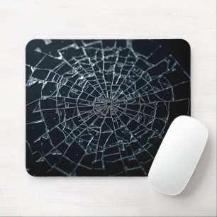 Macro of Shattered Tempered Glass Mouse Mat