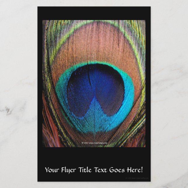 Macro Peacock Feather Rich Blues Photographic Flyer (Front)