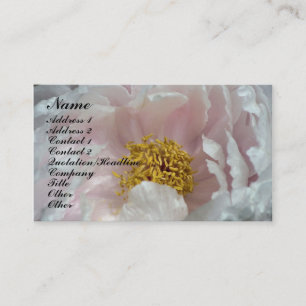 Macro Peony Flower Petals Business Card