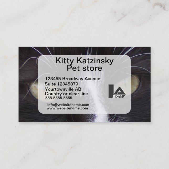Macro photo Eyes of a cat personal and Business Card (Front)
