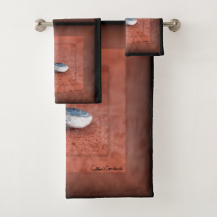 Macro Photograph of Snail on Terracotta Bath Towel Set