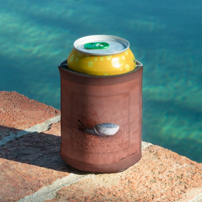 Macro Photograph of Snail on Terracotta Can Cooler (In Situ Pool)