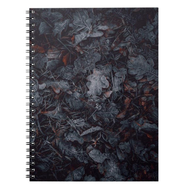 MACRO PHOTOGRAPHY OF GRAY AND BROWN LEAVES NOTEBOOK (Front)