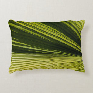 Macro photography of green leaf decorative cushion