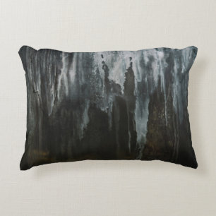 Macro photography of ice formation decorative cushion