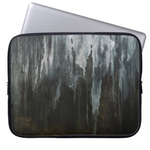 Macro photography of ice formation laptop sleeve