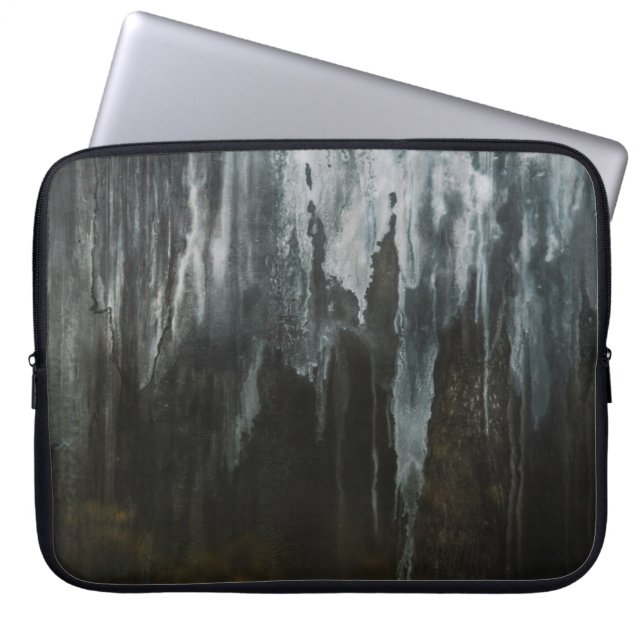 Macro photography of ice formation laptop sleeve (Front)