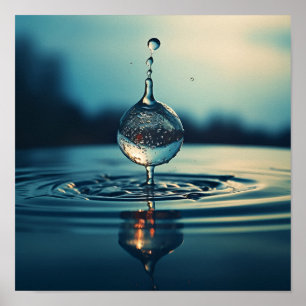 Macro Photography of water droplet Poster