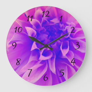 Macro Pink Flower Large Clock