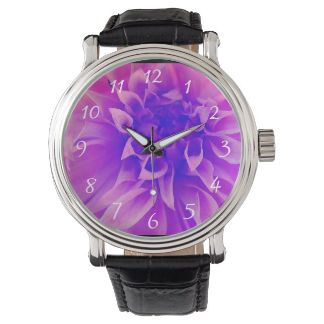Macro Pink Flower Watch (Front)