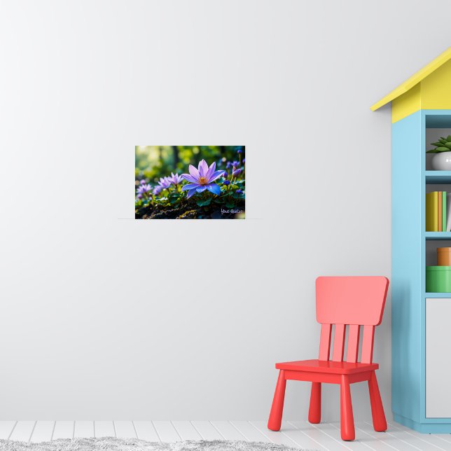 Macro Purple Forest Wildflowers with Dew Poster (Nursery 1)