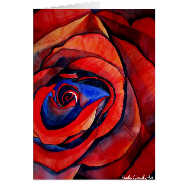 Macro red rose abstract art painting (Front)