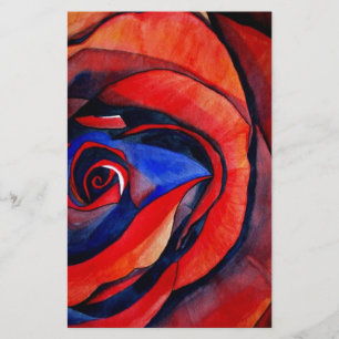 Macro red rose abstract art painting