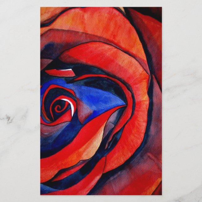 Macro red rose abstract art painting (Front)