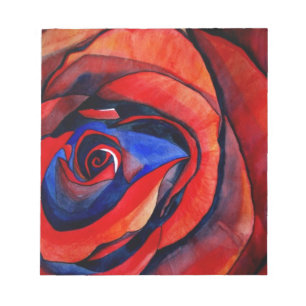 Macro red rose abstract art painting notepad