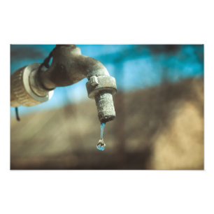 Macro water drop photo print