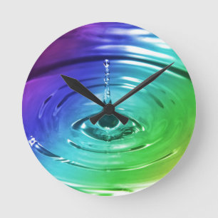 Macro water drop round clock