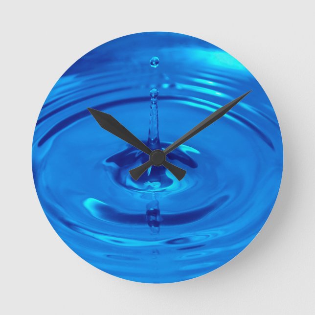 Macro water drop round clock (Front)
